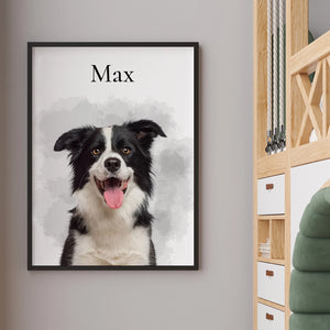 Cuadro Mascota Personalizado – Retrato con Foto y Nombre