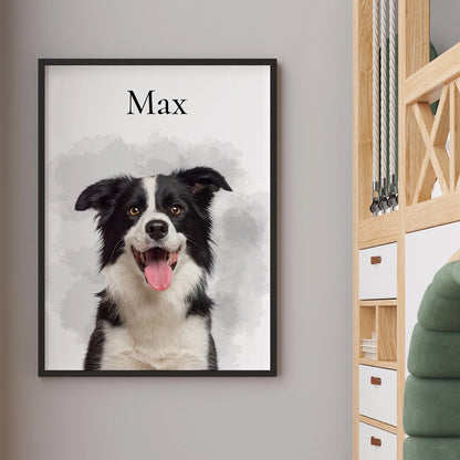 Cuadro Mascota Personalizado – Retrato con Foto y Nombre