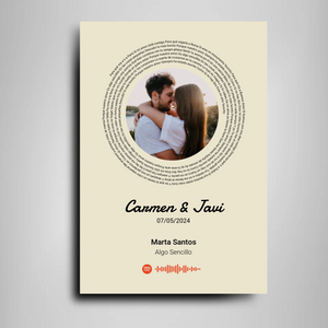 Foto con Canción Personalizada en Madera Vintage – Vuestra Canción Especial  sobre MDF