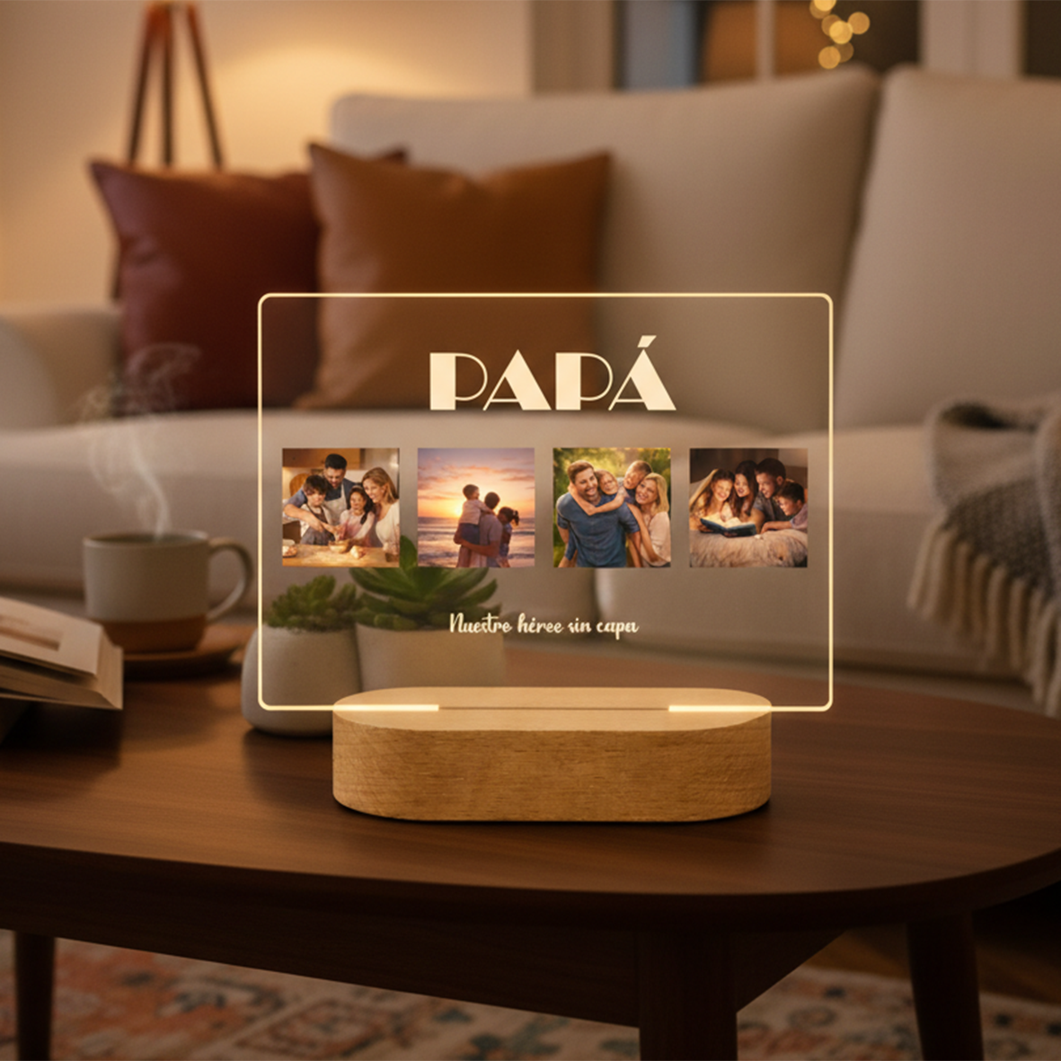 Lámpara de metacrilato personalizada – Especial Día del Padre 4 fotos