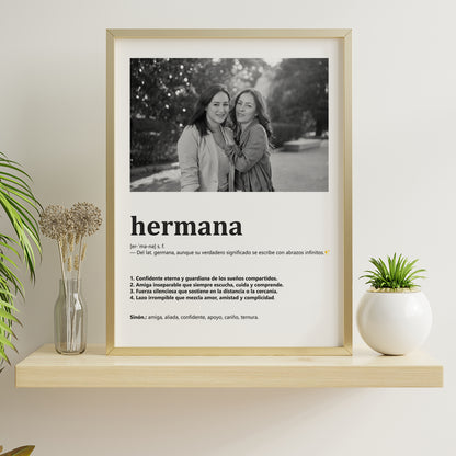 Cuadro Significado Hermana - Regalo emotivo para regalar a tu hermana
