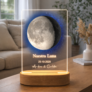 Lámpara de metacrilato personalizada – Fase Lunar