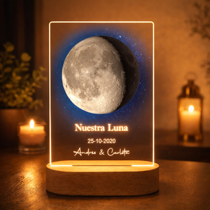 Lámpara de metacrilato personalizada – Fase Lunar