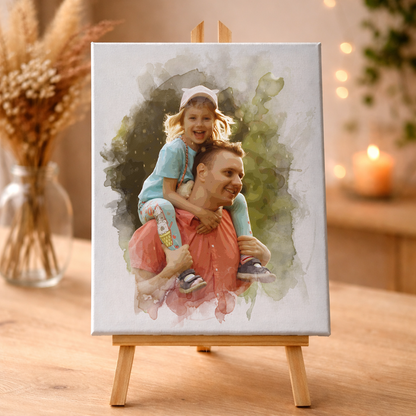 Lienzo Estilo Acuarela. Regalo para Papá