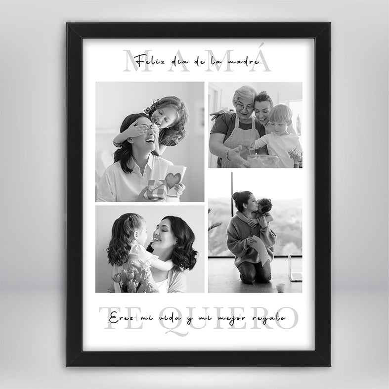 Cuadro para Mamá con Collage de Fotos – “Eres Mi Vida”
