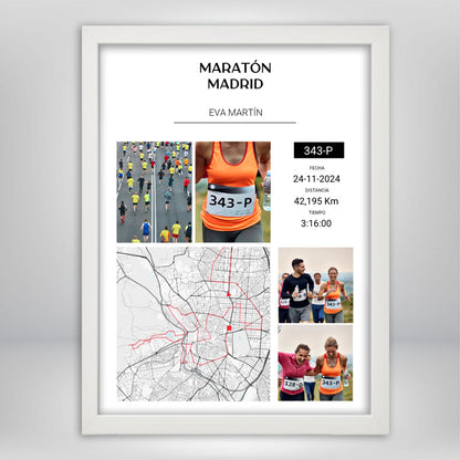Mapa Carrera personalizado cuatro fotos
