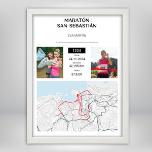Mapa Carrera personalizado dos fotos