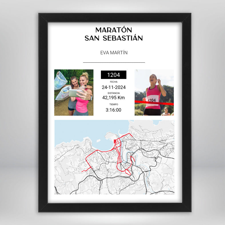 Mapa Carrera personalizado dos fotos