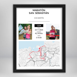Mapa Carrera personalizado dos fotos