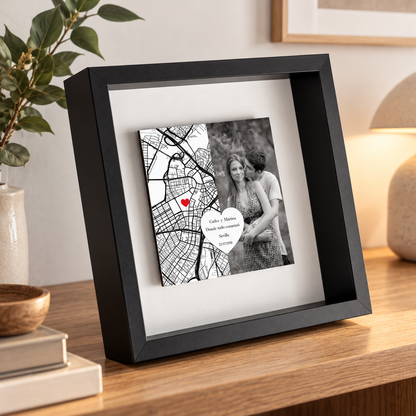 Marco Con foto y mapa de un día especial