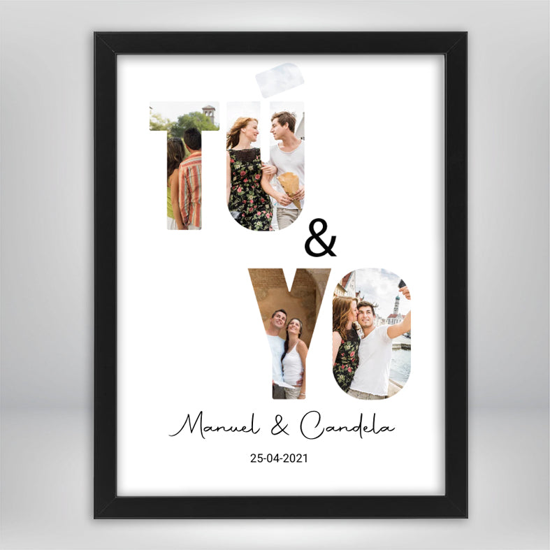 Cuadro Vertical Tú y Yo Personalizado - Regalo para parejas