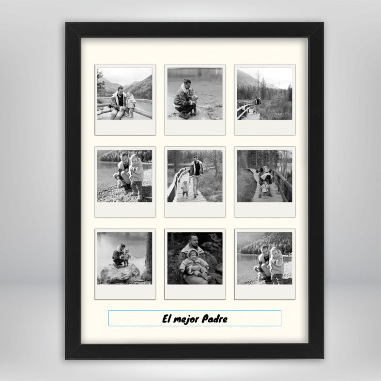 Cuadro Collage Polaroid Papá con 9 Fotos - Regalo original para padres