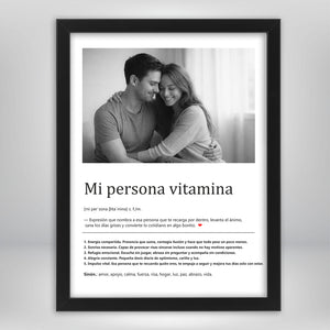 Cuadro Significado Mi Persona Vitamina- Regalo emotivo para Amigos