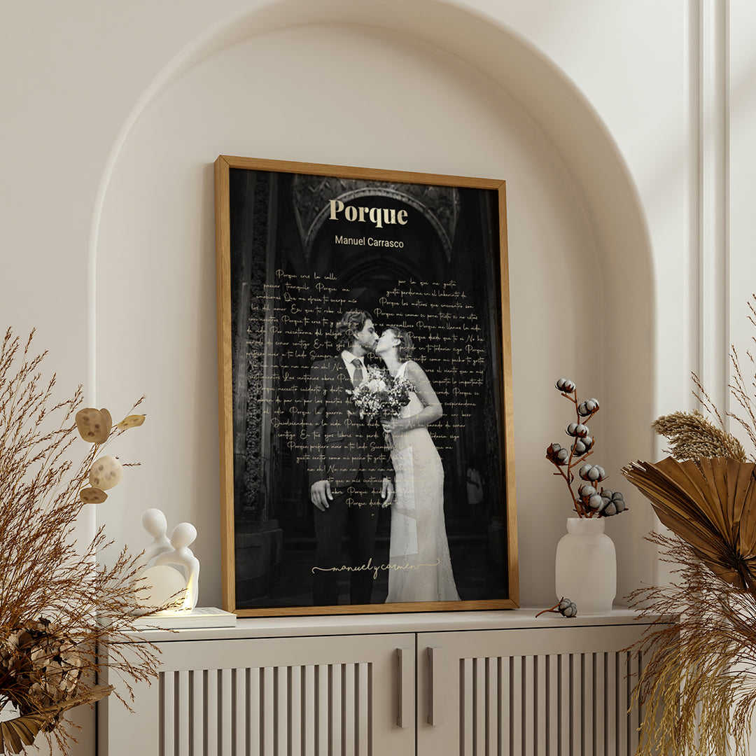 Cuadro Personalizado con Foto y Letra de Vuestra Canción - Regalo Romántico