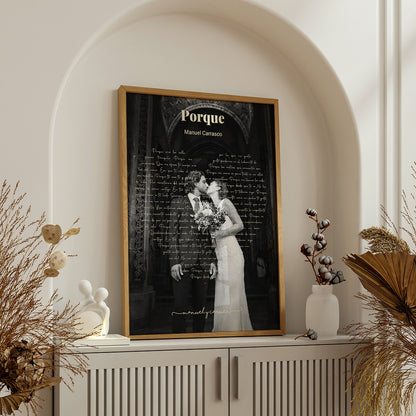 Cuadro Personalizado con Foto y Letra de Vuestra Canción - Regalo Romántico