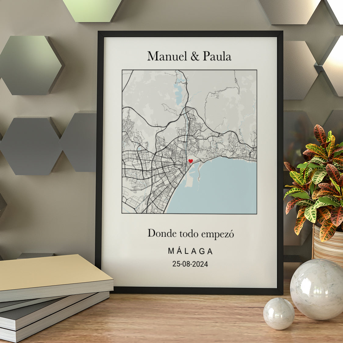 Mapa  Rectangular- Tu Lugar Especial con Nombres y Fecha