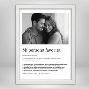 Cuadro Significado Mi persona favorita - Regalo emotivo para un amigo o pareja (Copia)