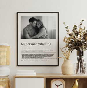 Cuadro Significado Mi Persona Vitamina- Regalo emotivo para Amigos