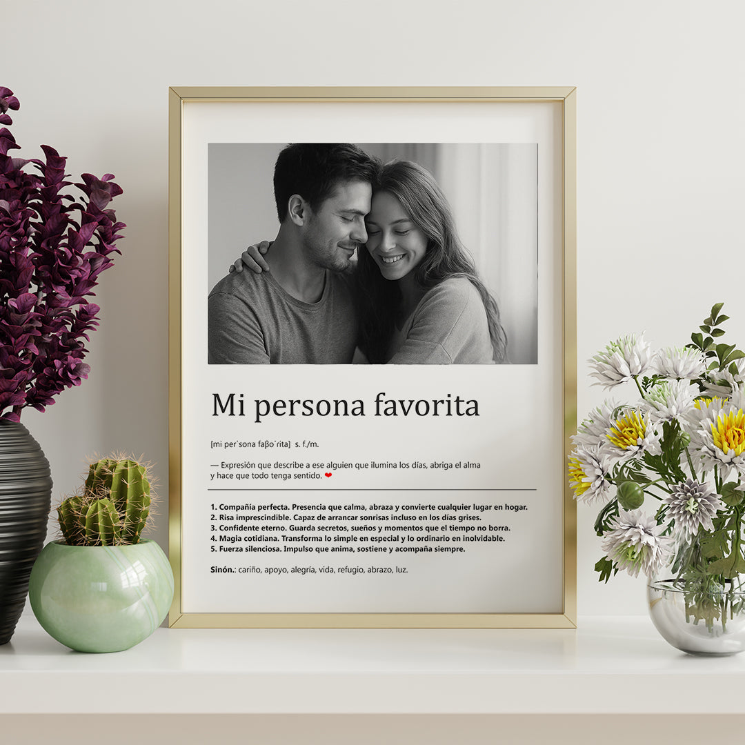 Cuadro Significado Mi persona favorita - Regalo emotivo para un amigo o pareja (Copia)