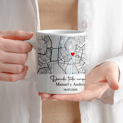 Taza Personalizada mapa – Regalo con mapa y nombres