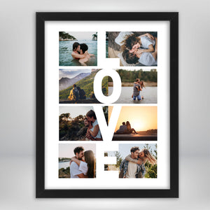 Cuadro Love Collage Moderno 8 Fotos Personalizadas - Regalo Original para Parejas