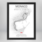 Cuadro Circuito Mónaco Monte-Carlo – Mapa Minimalista en Varios Colores