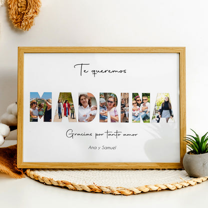 Cuadro Personalizado con Fotos para Madrina- Regalo original para Madrina