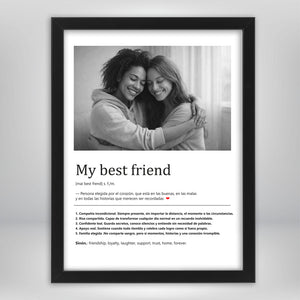 Cuadro Significado Best Friend - Regalo emotivo para Amigos
