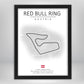 Cuadro Circuito Red Bull Ring Austria – Mapa Minimalista en Varios Colores