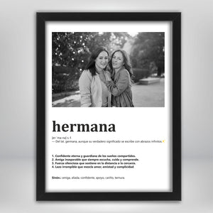Cuadro Significado Hermana - Regalo emotivo para regalar a tu hermana