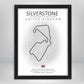 Cuadro Circuito Silverstone Reino Unido – Mapa Minimalista en Varios Colores