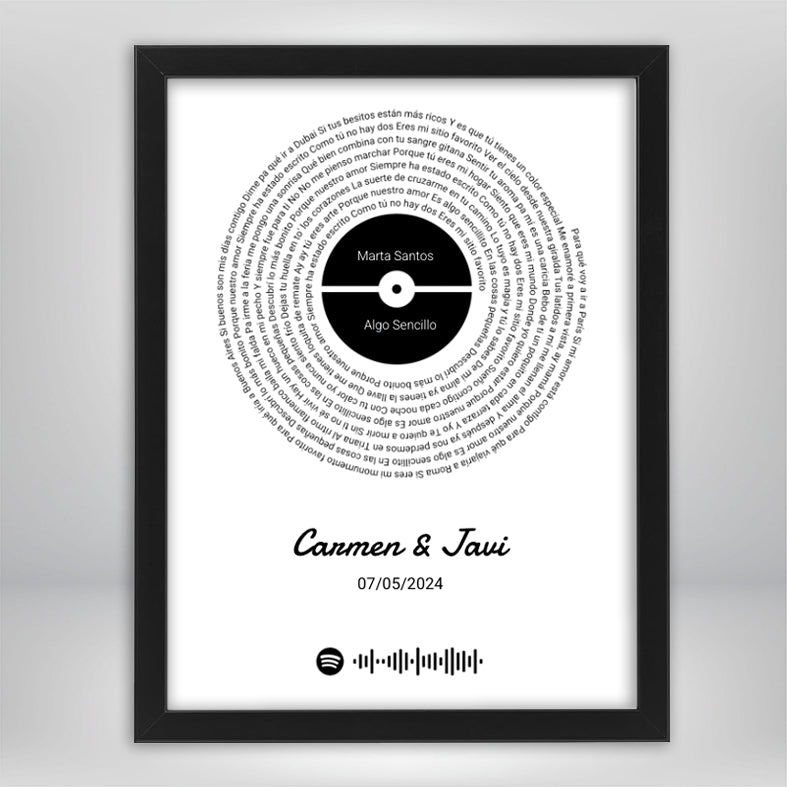 Vinilo Personalizado letra canción