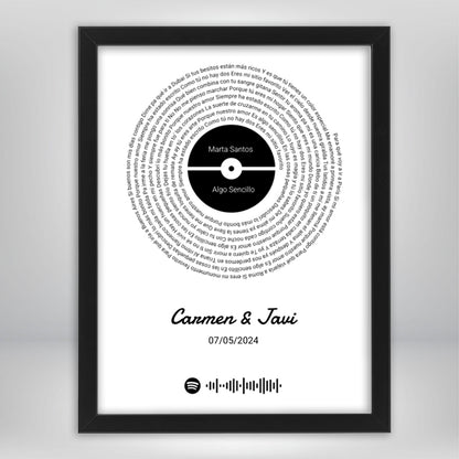 Vinilo Personalizado letra canción