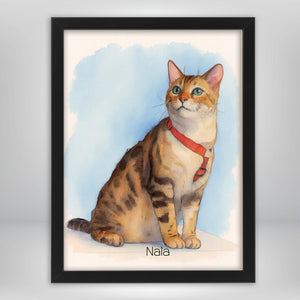 Cuadro Gato Acuarela