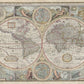 Mapa de Época Mod. 03-Cartografía de Doble Hemisferio del s.XVII sobre madera MDF