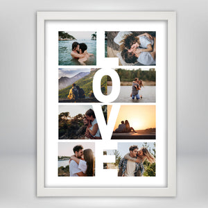Cuadro Love Collage Moderno 8 Fotos Personalizadas - Regalo Original para Parejas